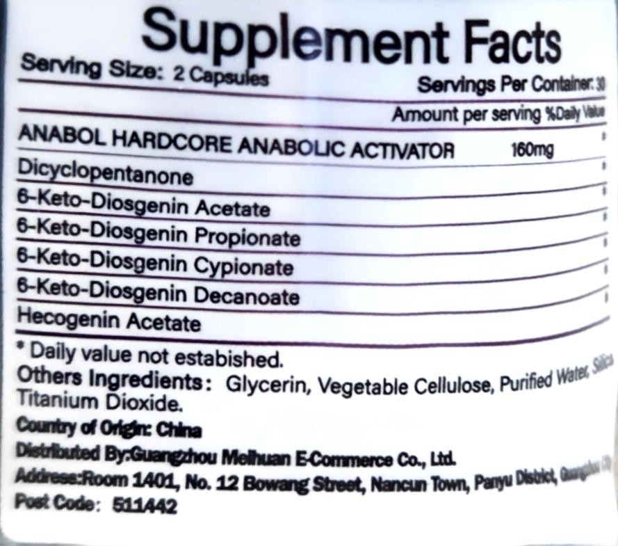 Anabol Hardcore Anabolic Muscle Builder – 60 Capsules – by Nutrex