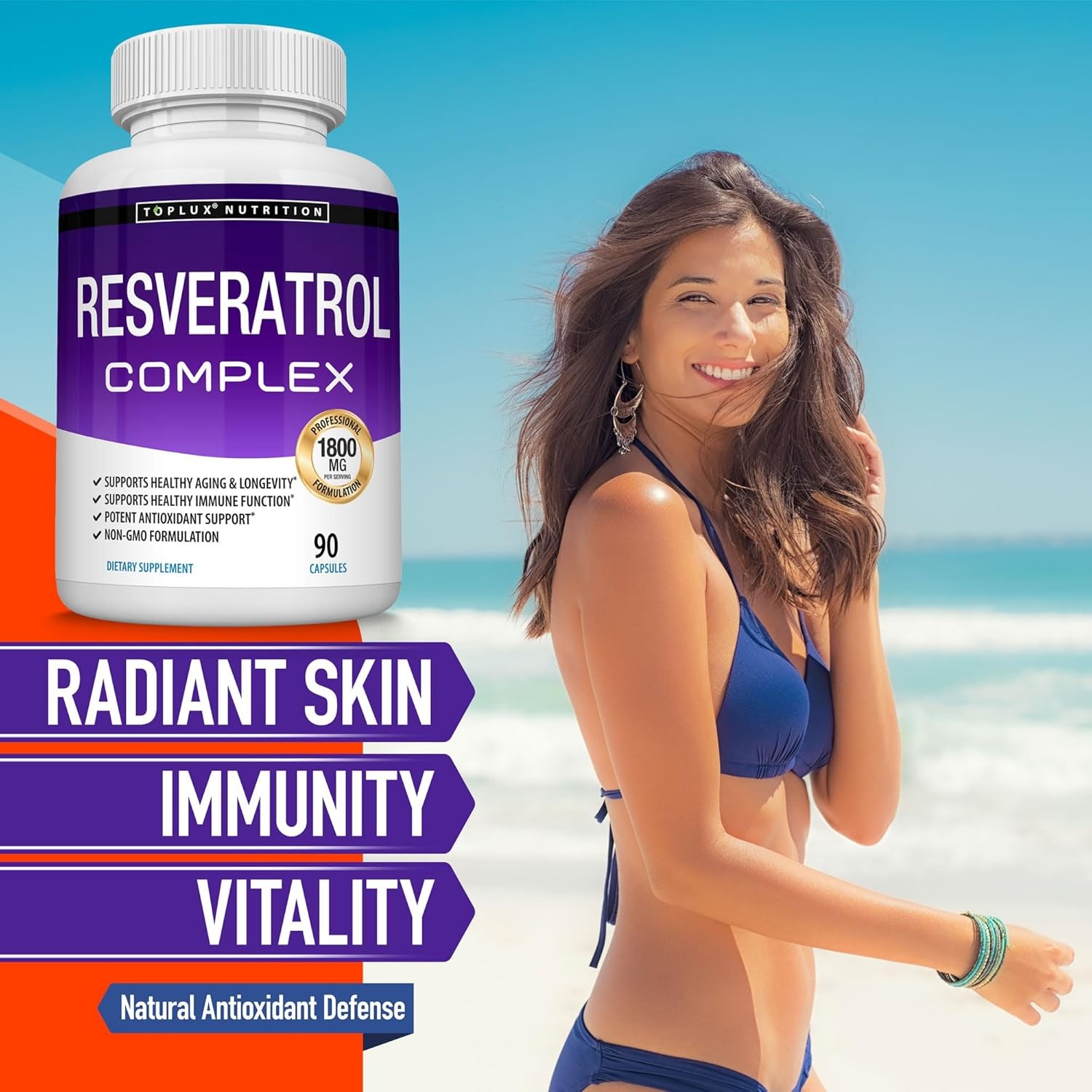 Supplement 1800 mg Antioxidant Complex-Highly Potent Trans-Resveratrol
