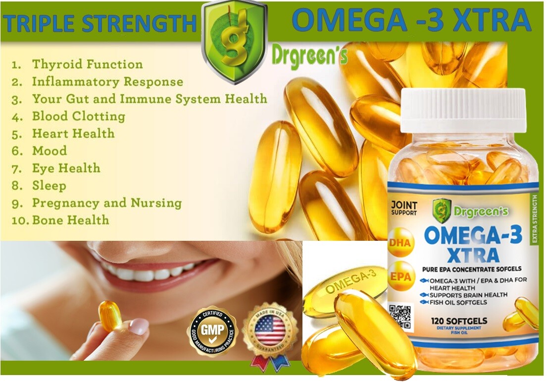 Omega 3 Fish Oil Capsules Triple Strength 2600mg EPA & DHA 120 CHOLESTEROL FREE