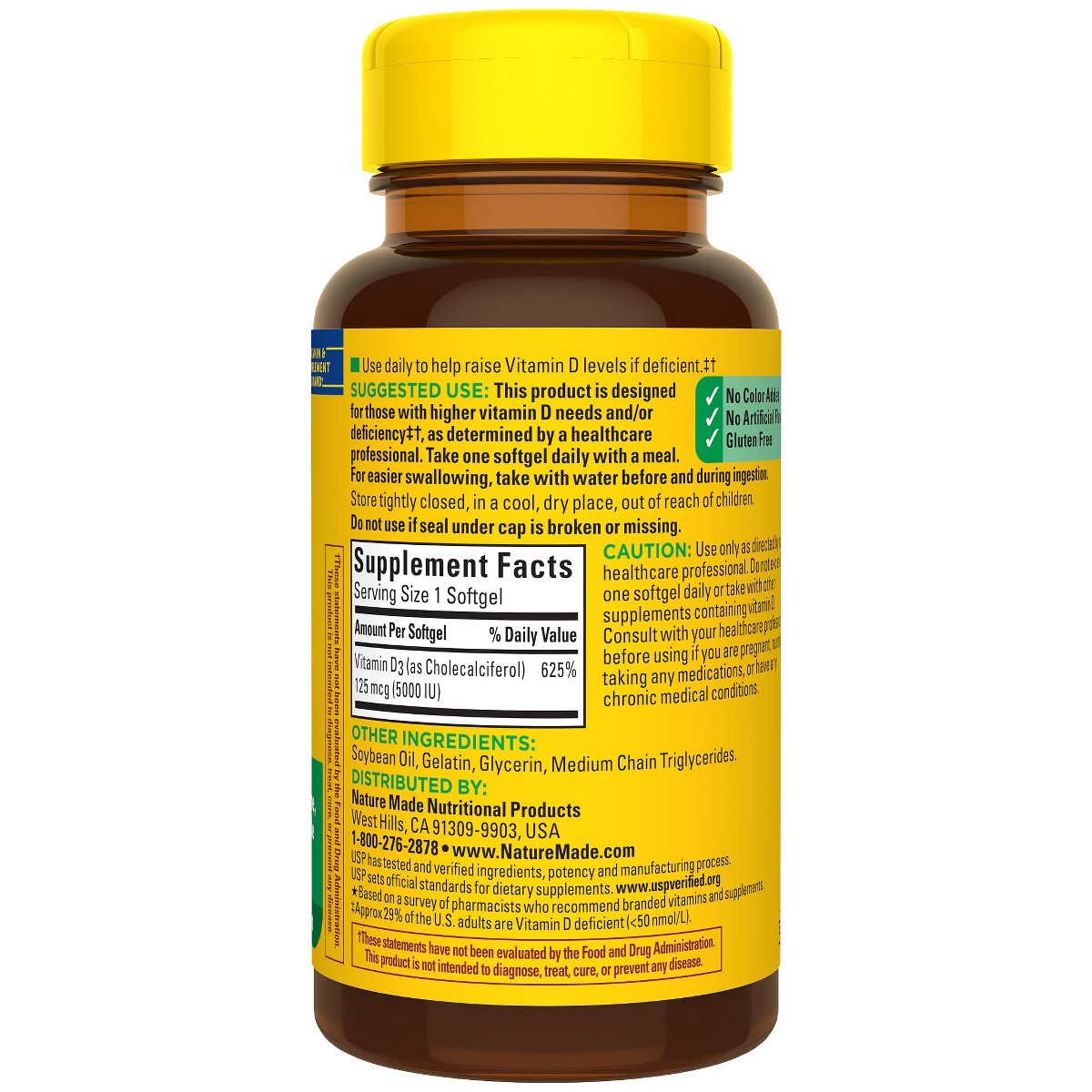 Nature Made Extra Strength Vitamin D3 5000 IU (125 mcg) – 90ct