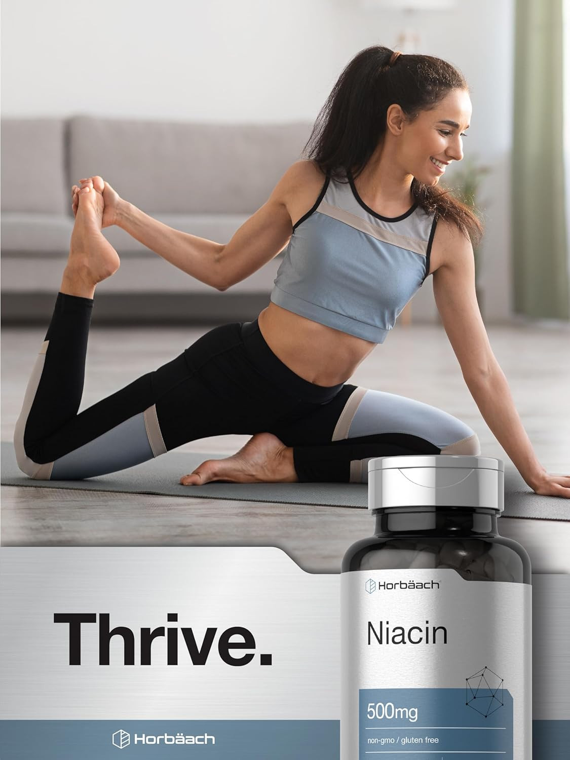 Niacin Vitamin B3 500mg | 100 Capsules | Flush Formula | Non-GMO, Gluten Free