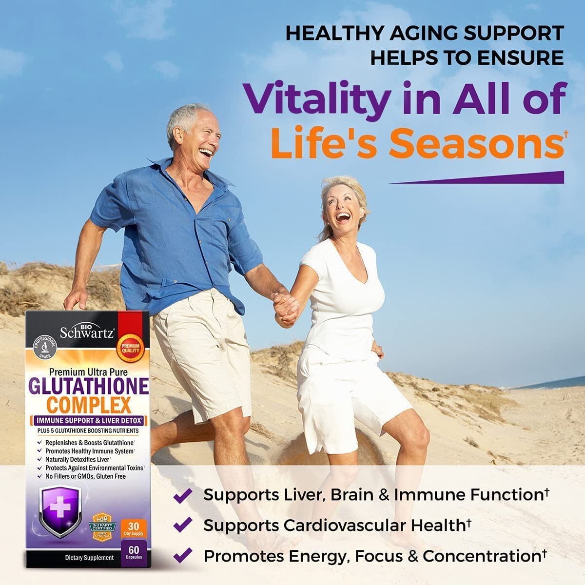 Glutathione Complex with Milk Thistle Extract, Vitamin C & Quercetin, Liver