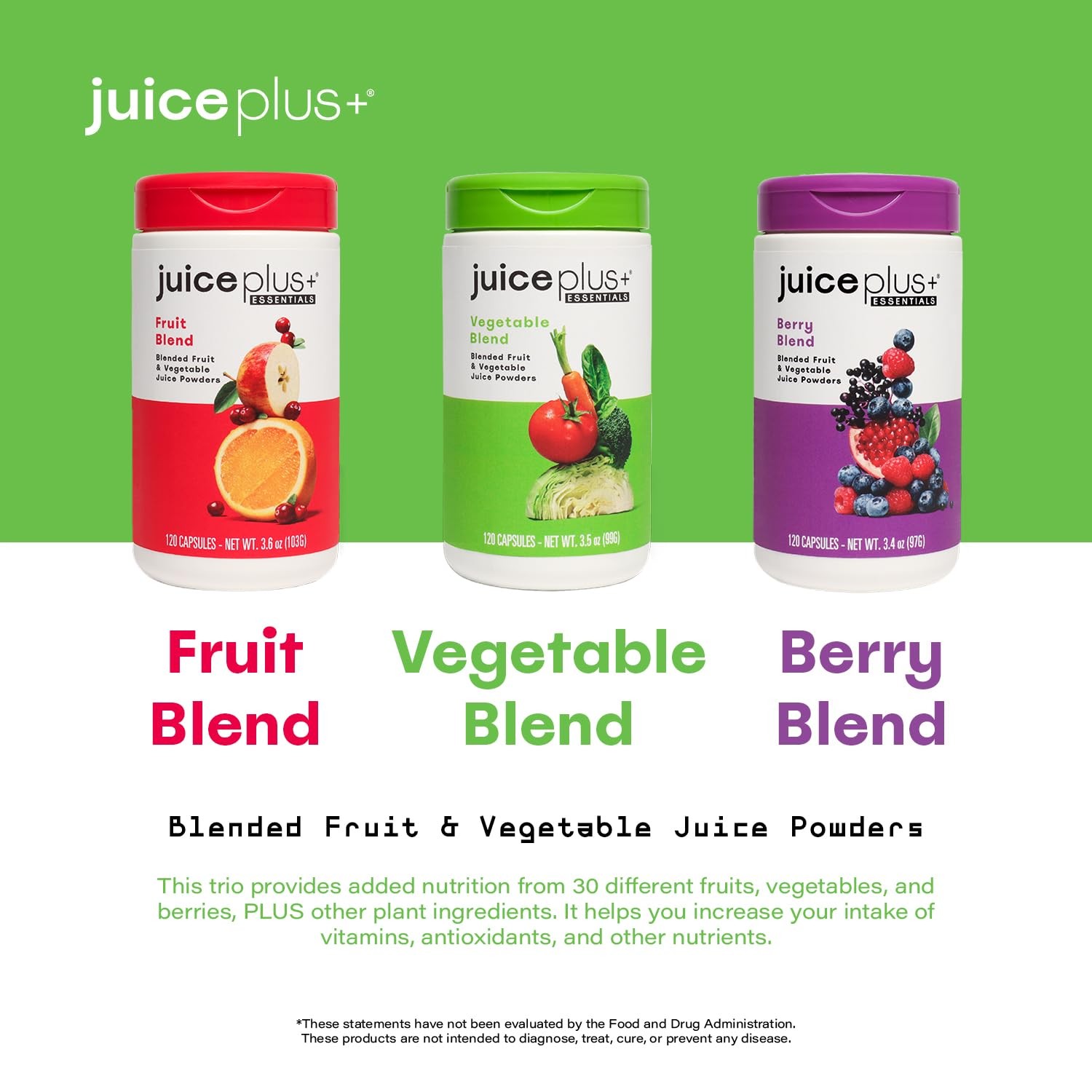 JuicePlus+ Fruit, Vegetable & Berry Blend – 60 servings – Expires 10/26