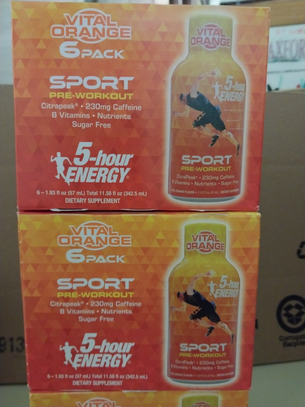 5 hour energy 3 (6 packs) vital orange sport pre-work out expires 9/ 2026
