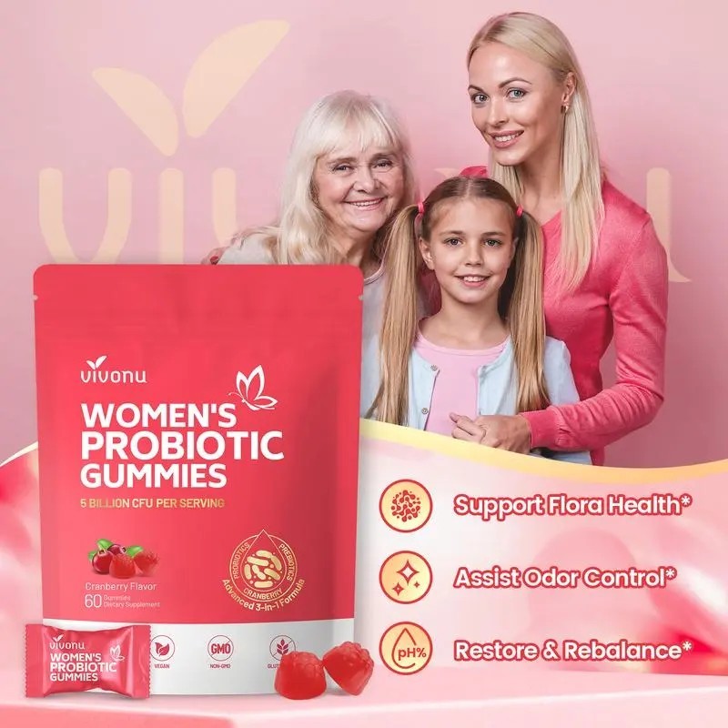 Cranberry Probiotic Gummies Vegan Women Balance Support 60ct