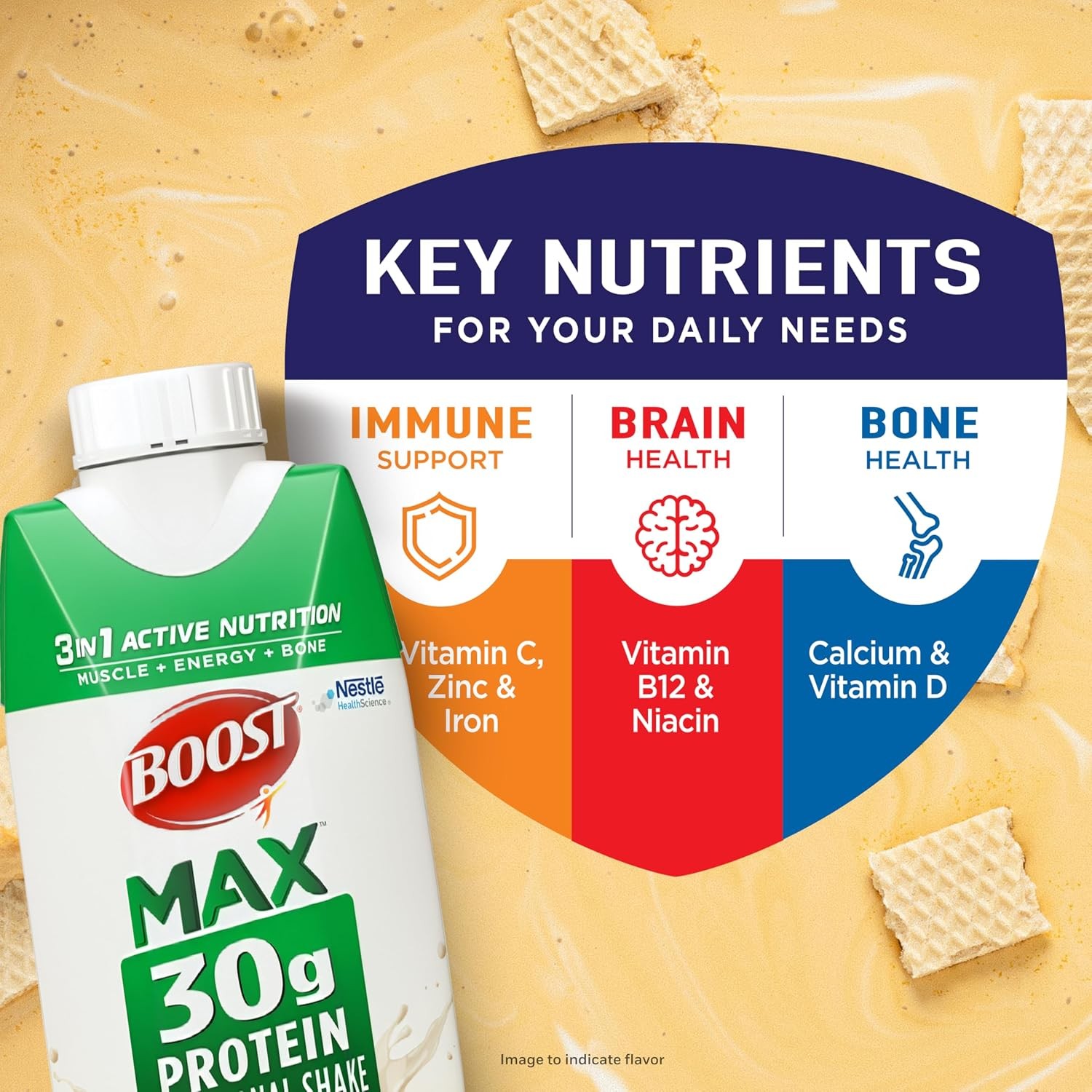 BOOST MAX Protein Shakes Ready to Drink – 30g High Protein Shake – Vanilla | Nut