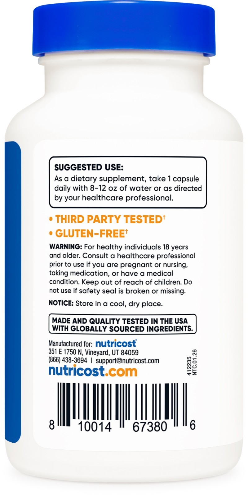 Nutricost Calcium D-Glucarate 500mg, 120 Capsules – Non-GMO and Gluten Free