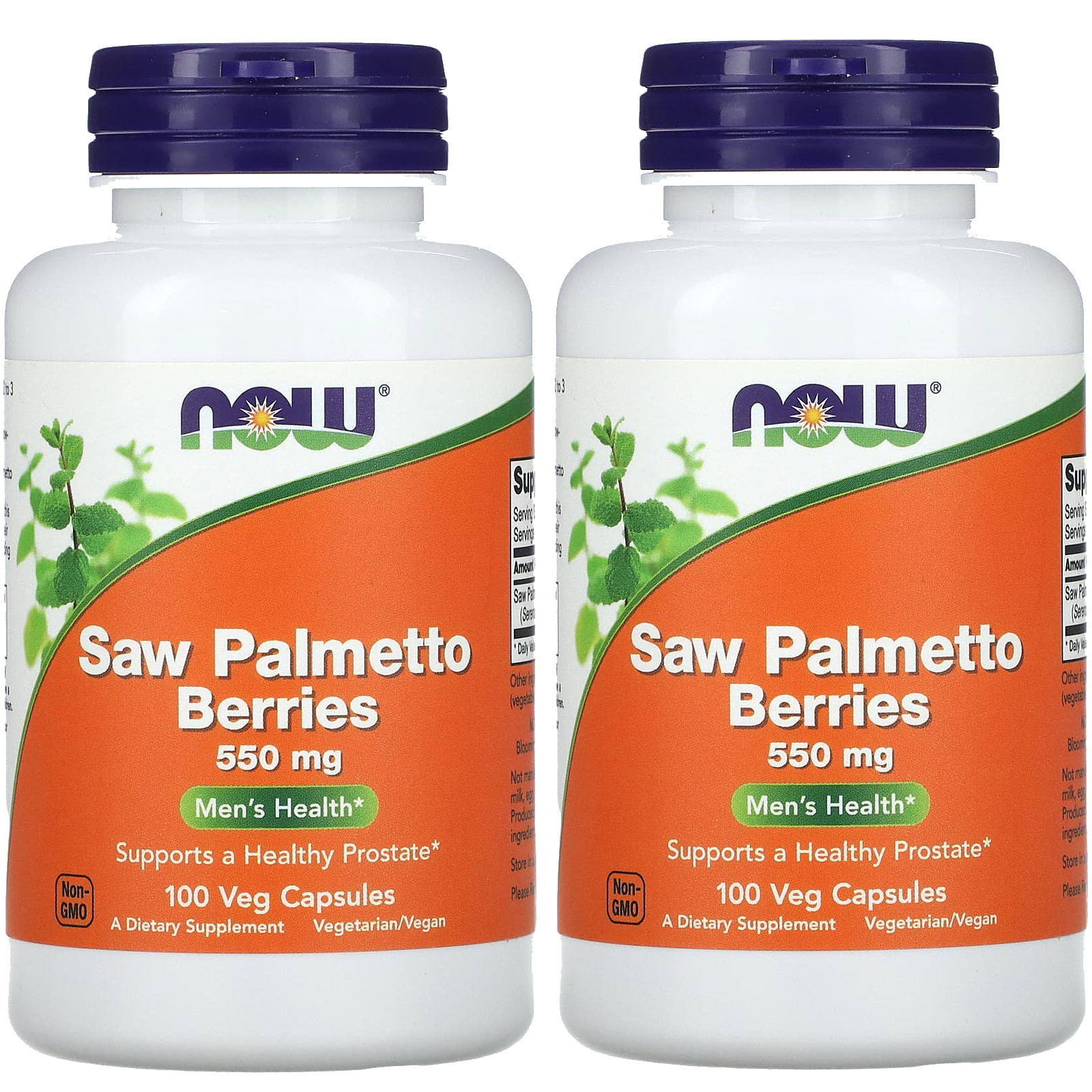 NOW Foods (3 PACKS) Saw Palmetto Berries, 550 mg, 100 Veg Capsules