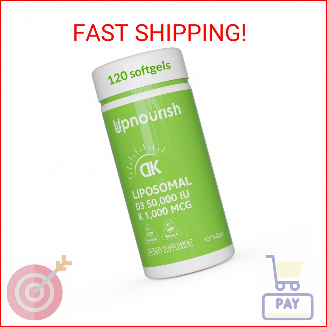 UpNourish Liposomal Vitamin D3 50000 IU (Vitamina D3 de 50000) with 1000 mcg Vit