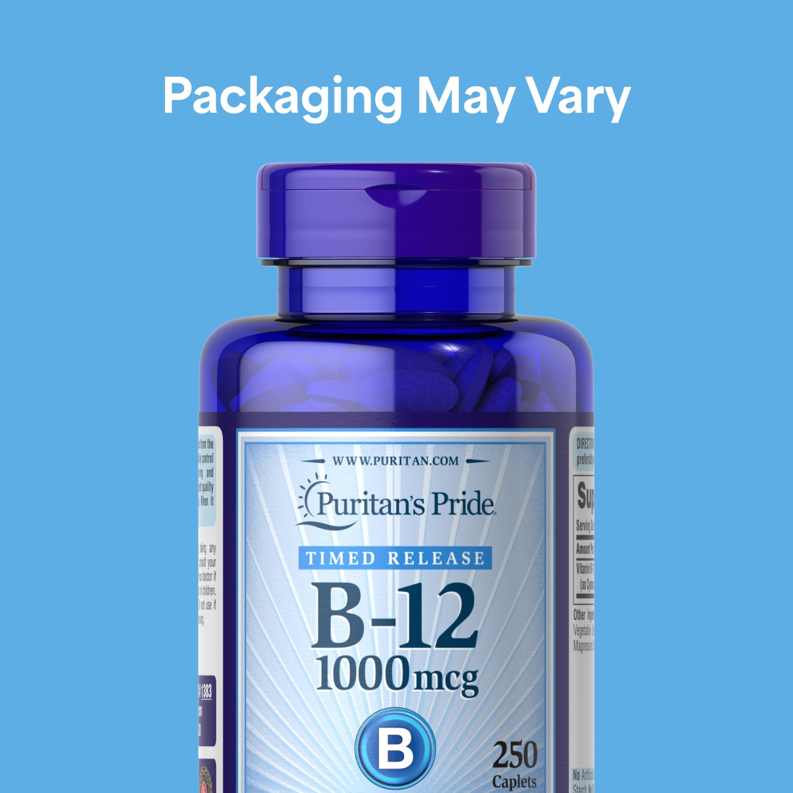 Puritan’s Pride Timed Release Vitamin B-12 1000mcg, 250 Count (Pack of 1)