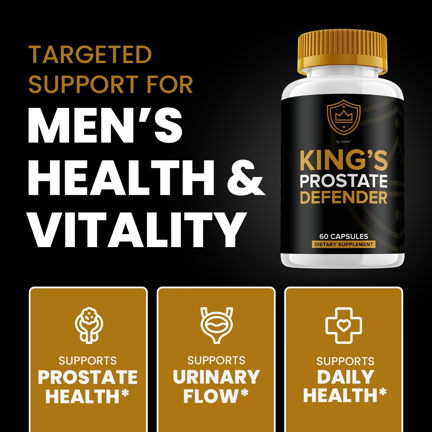 (5 Pack) Kings Prostate Defender For Men Capsules – Advanced Formula Supplements