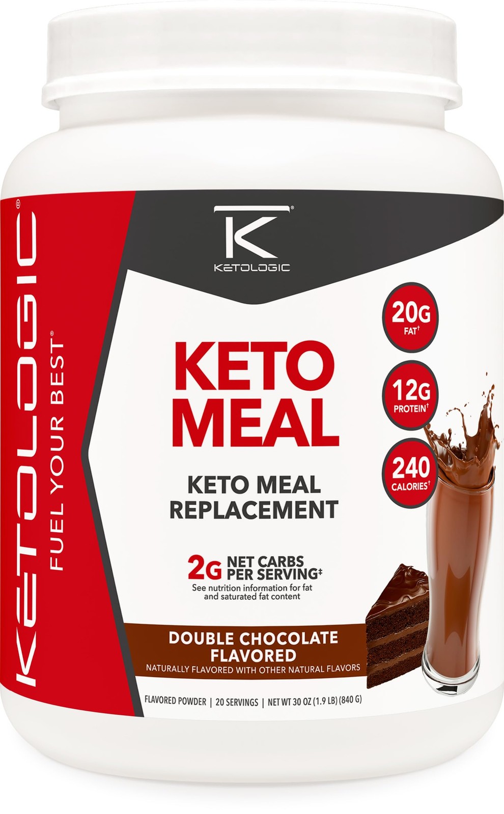 Keto Meal Replacement Shake Powder for Optimal Results + MCT Oil + Grass-Fed Whe