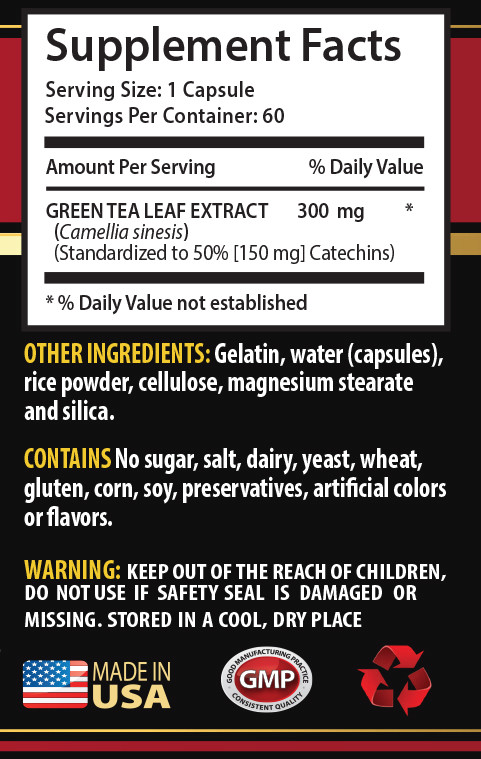 antioxidant powder supplement – GREEN TEA EXTRACT – green tea capsules 3B