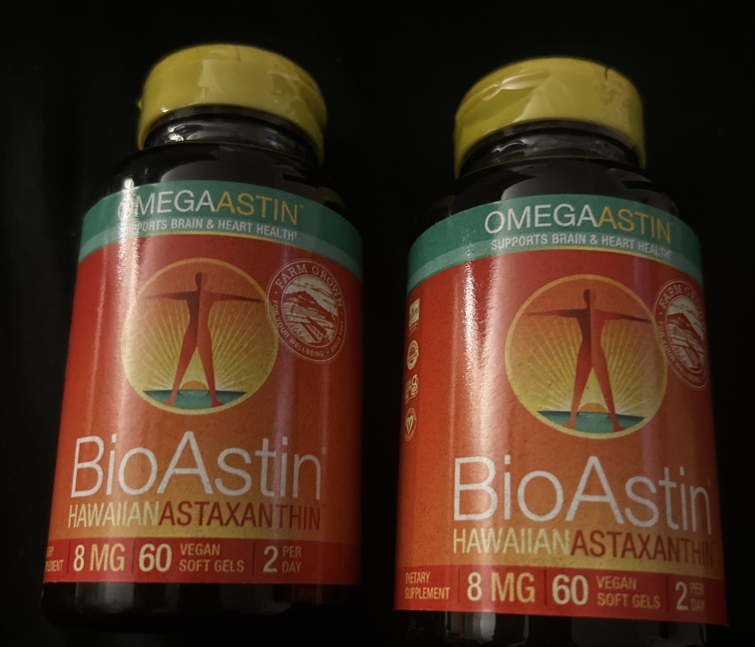 2X BioAstin Hawaiian Astaxanthin 8mg 60 Soft Gels each TWO new Sealed Exp 12/26