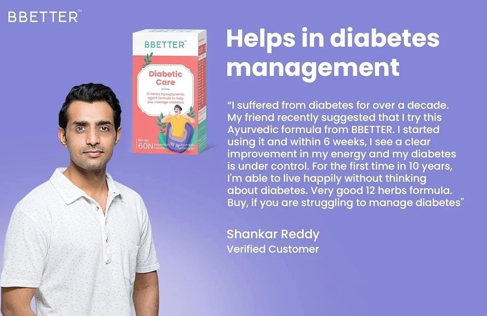 BBETTER Diabetic Care – Lab Tested Ayurvedic Medicine 120 Veg Cap