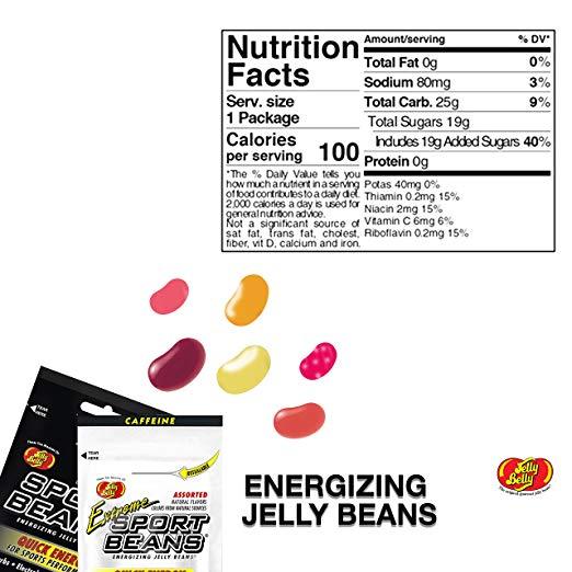 Jelly Belly Sport Beans – Assorted and Extreme Assorted With Caffeine – 12 Pack