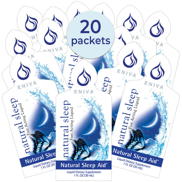 Eniva Natural Sleep & Relax Melatonin Liquid Botanicals Formula 20 Packets (Box)