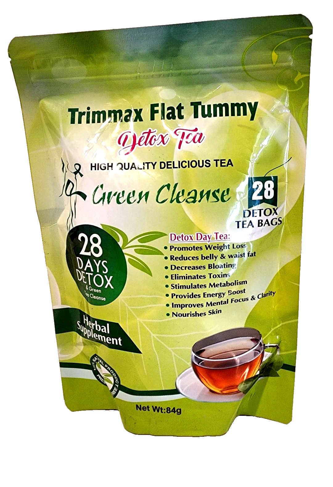 Trimmax Flat Tummy Detox Tea, ORIGINAL Herbal Cleansing, Weight Management Tea