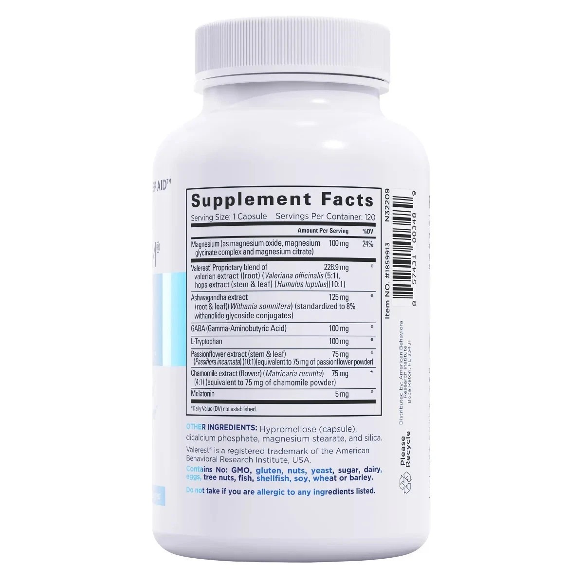 Relaxium Sleep Support 120 Vegan Capsules Melatonin Ashwagandha MADE IN USA