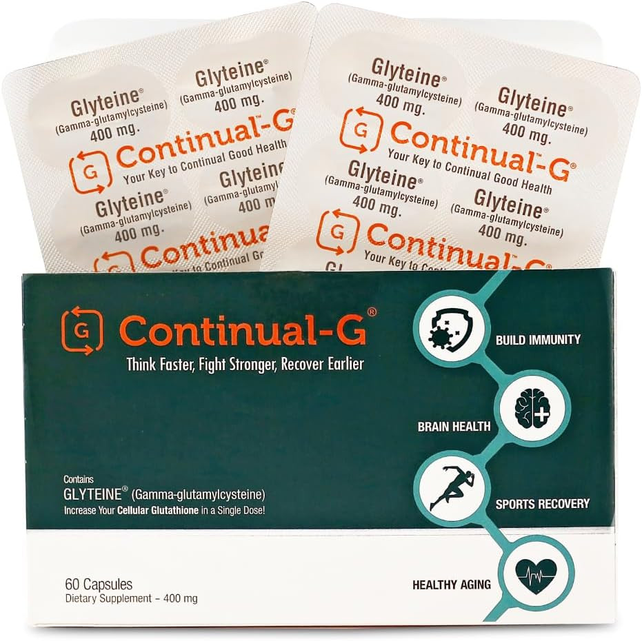 CONTINUAL-G Glyteine 400mg Glutathione Antioxidant Supplement 60 Capsules