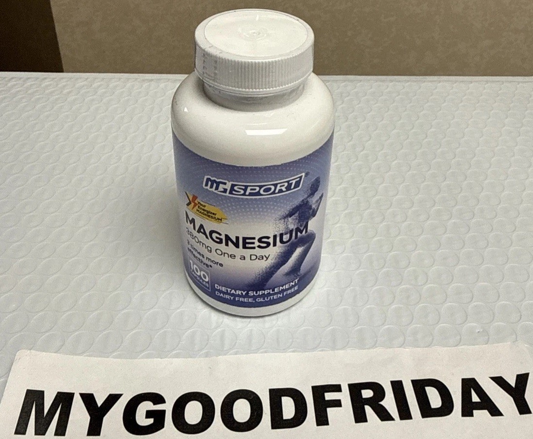 MgSport Magnesium 380mg One A Day Capsules 100 Ct EXP 05/31/2027 sealed pack