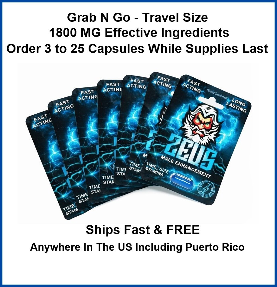 Zeus 1800mg Male Vitality & Stamina Dietary Supplement – 3-25 Capsules -Exp 5/32