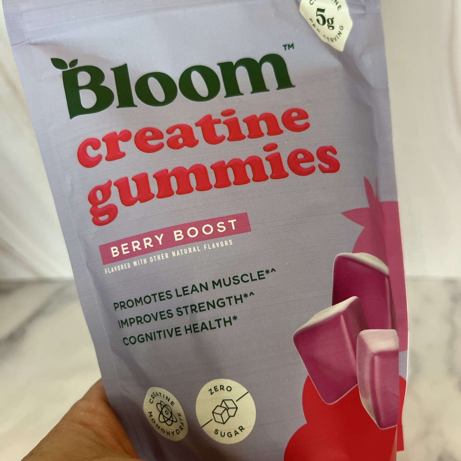 Bloom Nutrition Creatine 36 Gummies Berry Boost 5gram Per Serving Lean Muscle