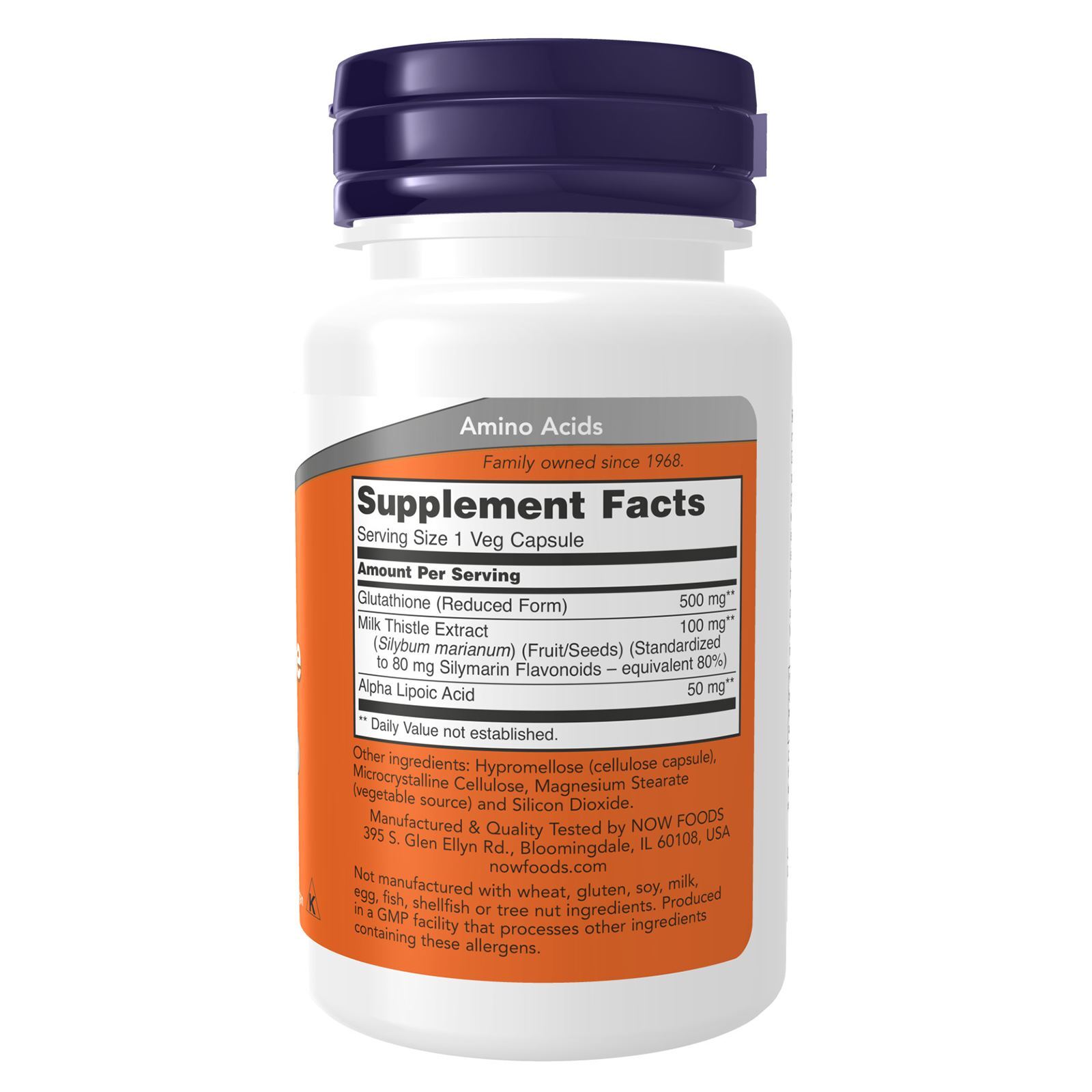 NOW FOODS Glutathione 500 mg 30 Veg Capsules