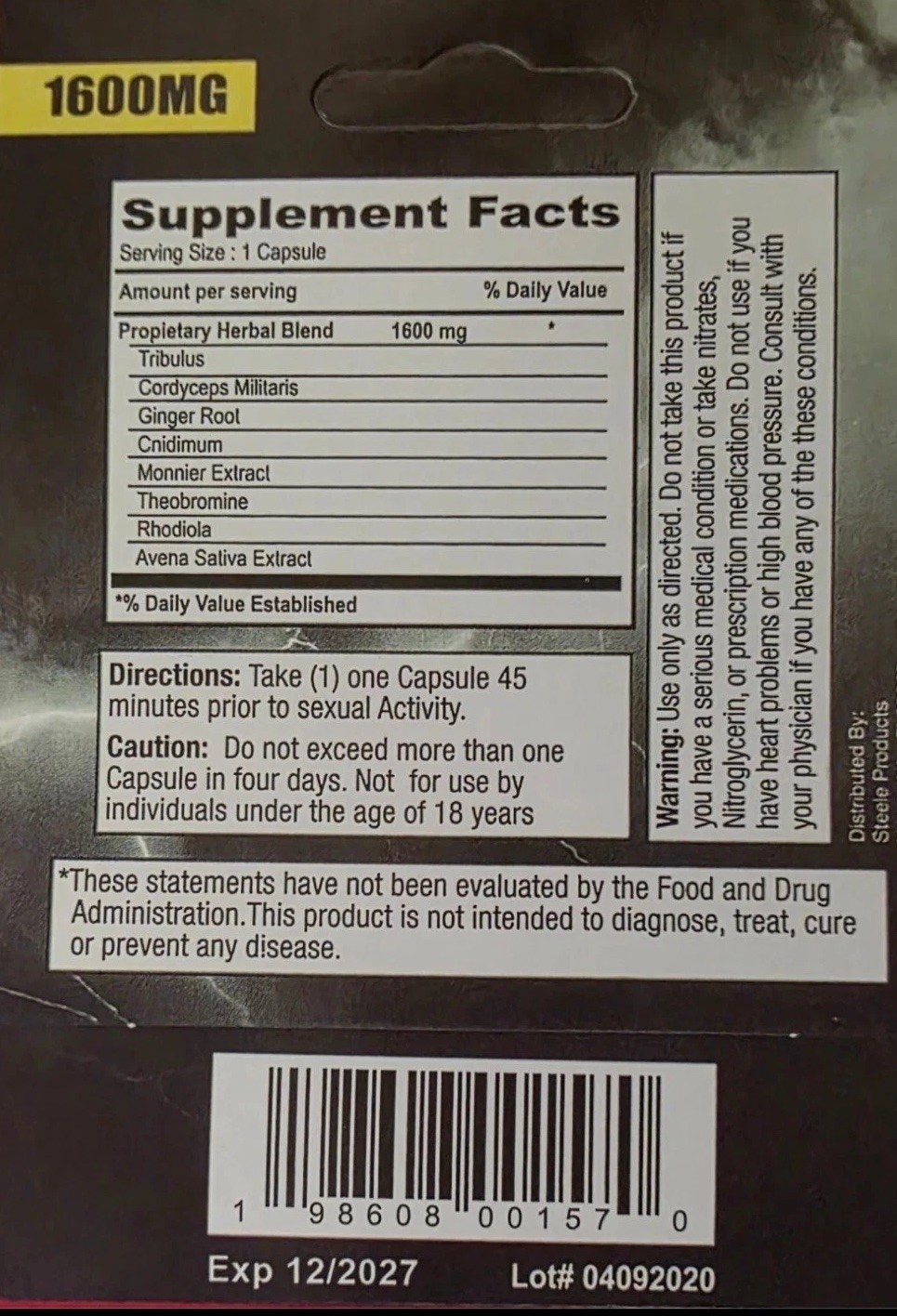 24 ZEUS 1600 Male Suppliments Men