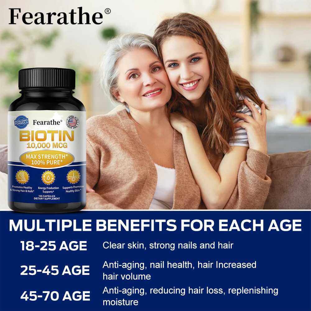 Biotin(Vitamin B7) 10,000mcg ,30 to 120 Capsules-Keratin Hair Skin Nails Energy