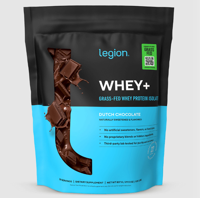 Whey Protein Isolate Chocolate Flavor Grass Fed High Protein Low Carb 30 Serving