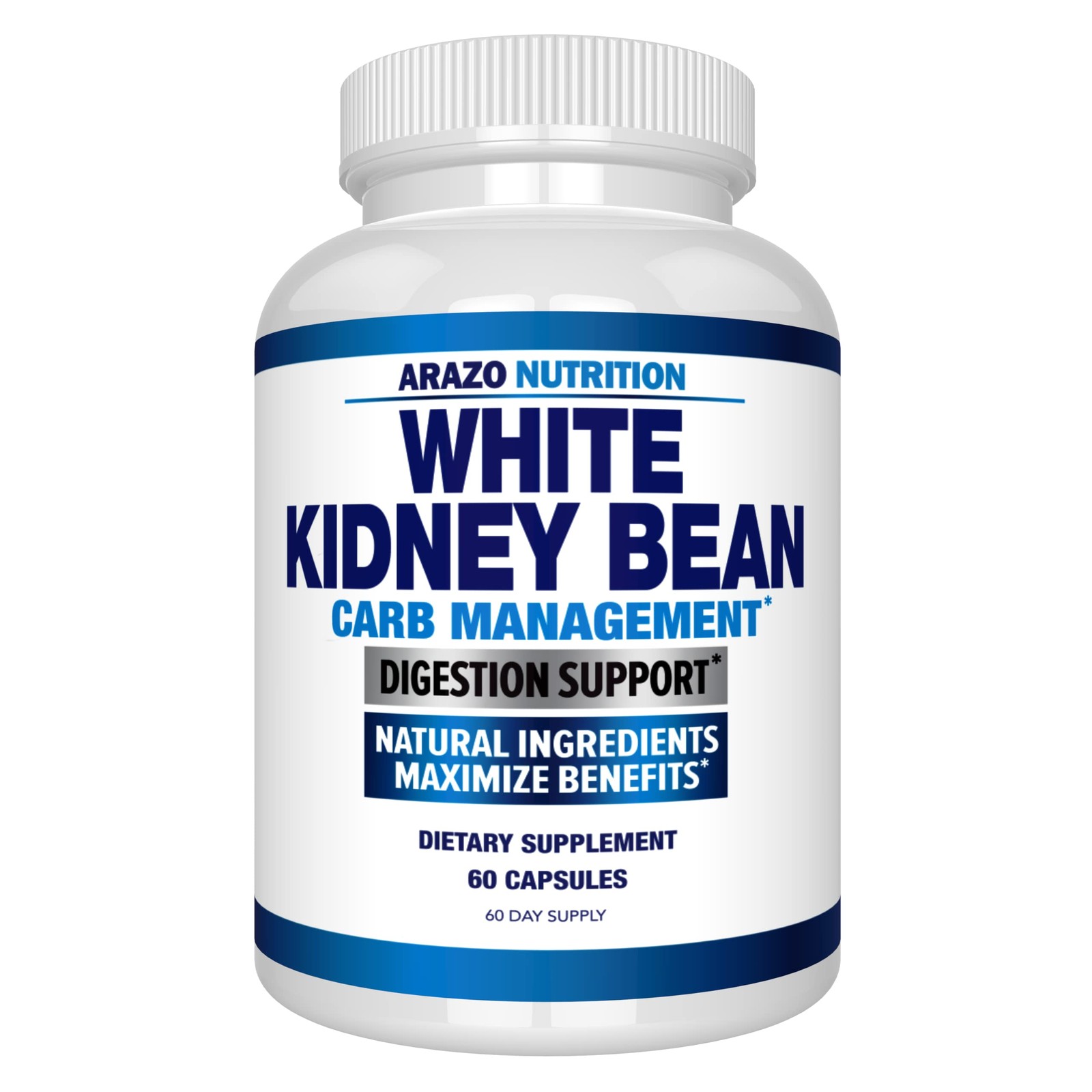 Arazo Nutrition White Kidney Bean Extract – 100% Pure 60 Count (Pack of 1)