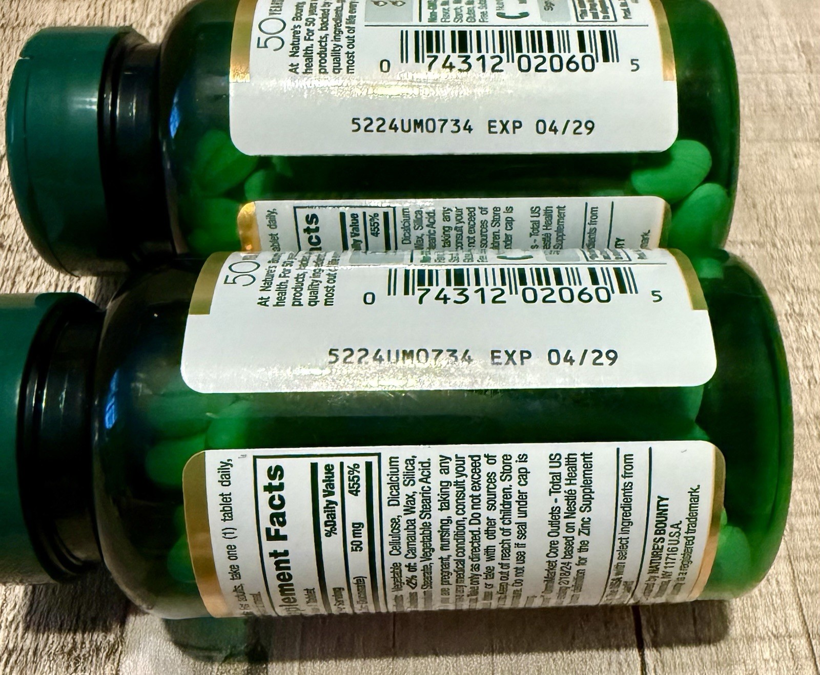 Nature’s Bounty Zinc 50mg Immune System Antioxidant Health Exp 2029 Sealed