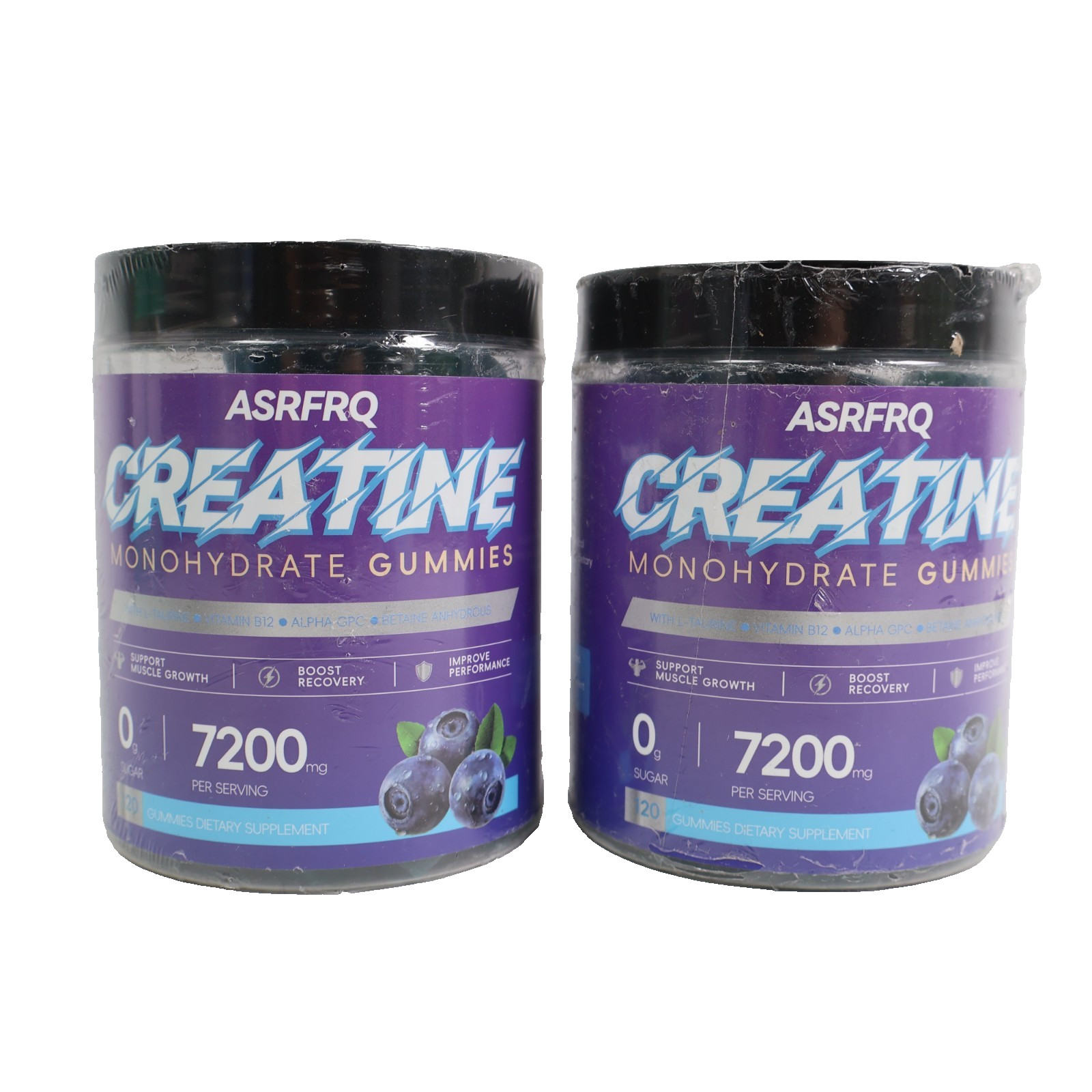 2 PACK Creatine Monohydrate Gummies for Men & Women 120 CT – 7200mg Blueberry