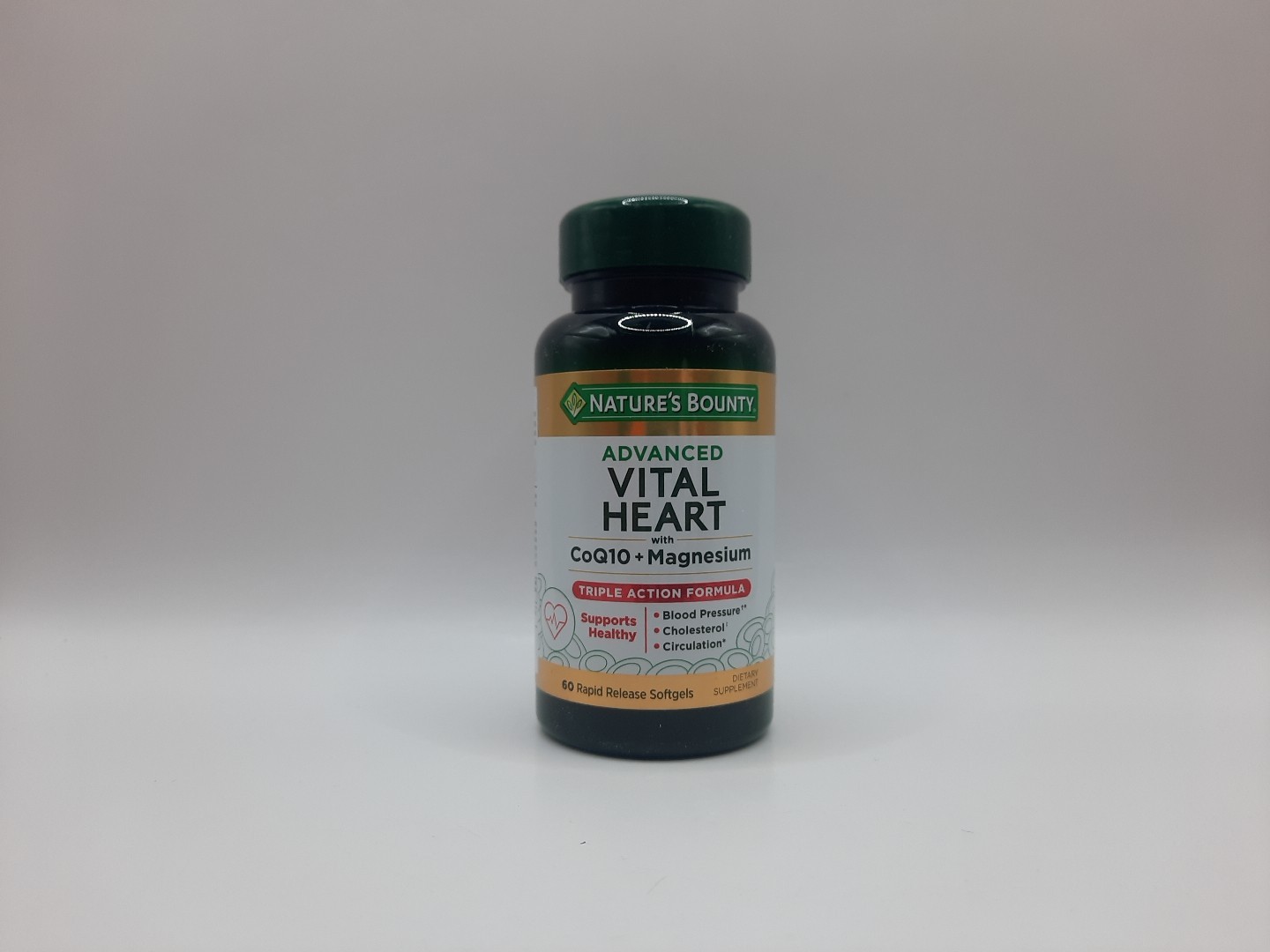 Natures Bounty Advanced Vital Heart With CoQ10 +Magnesuim 60 Softgel Exp 10/26