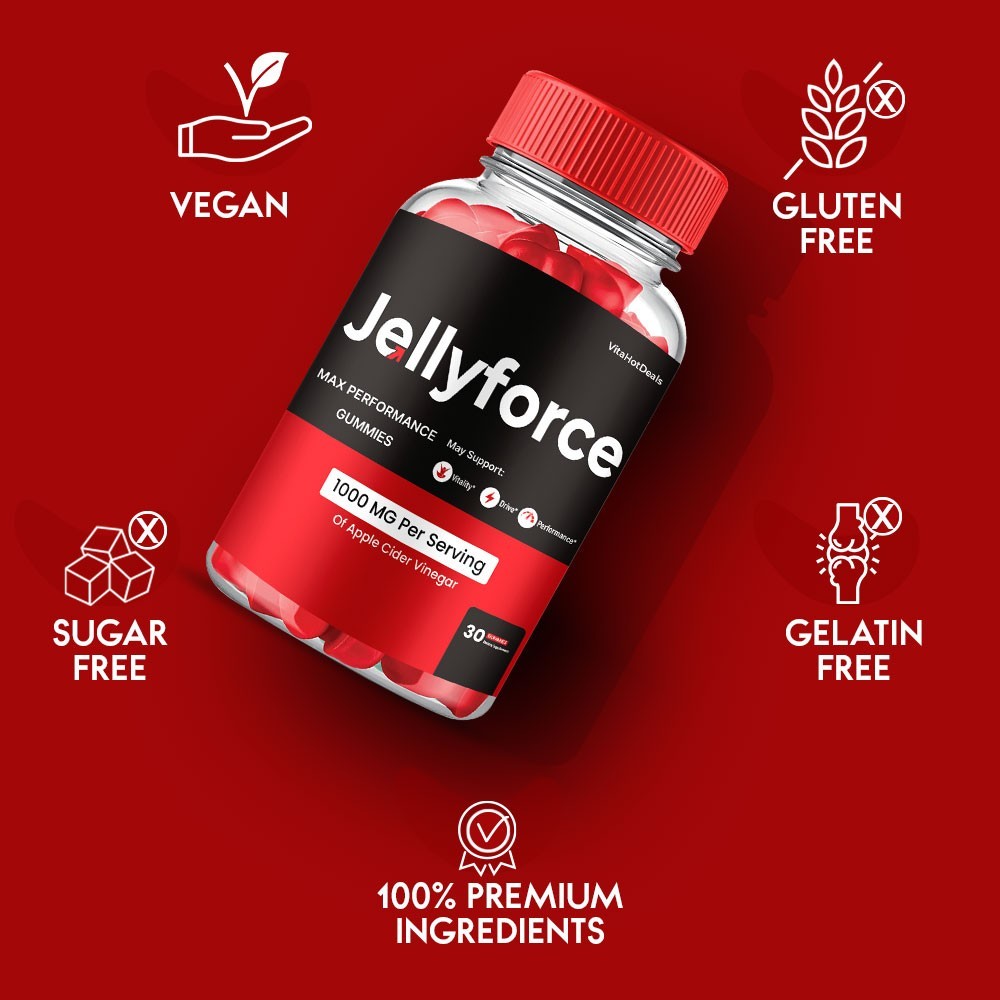 Jelly Force Gummies, Max Strength, JellyForce All Natural Supplement (1 Pack)