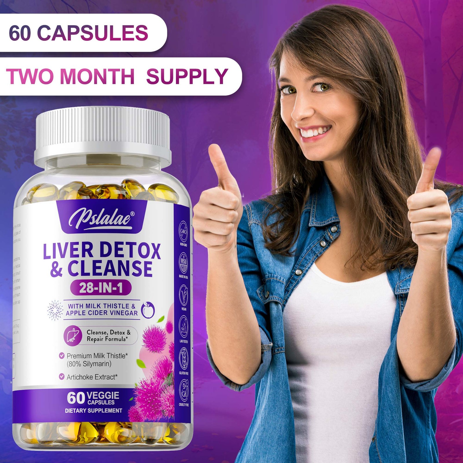 28-In-1 Liver Detox & Cleanse – Liver Support Supplements – with Milk Thistle