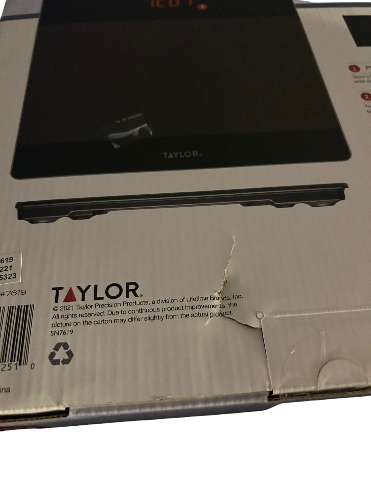Taylor Smart Digital Body Scale Tempered Glass Platform 400 lb Missing Manual