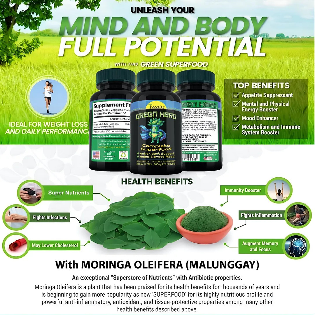 Benefits Moringa Capsule | Best Supplement Capsule Pill Men Women FREE SHIP