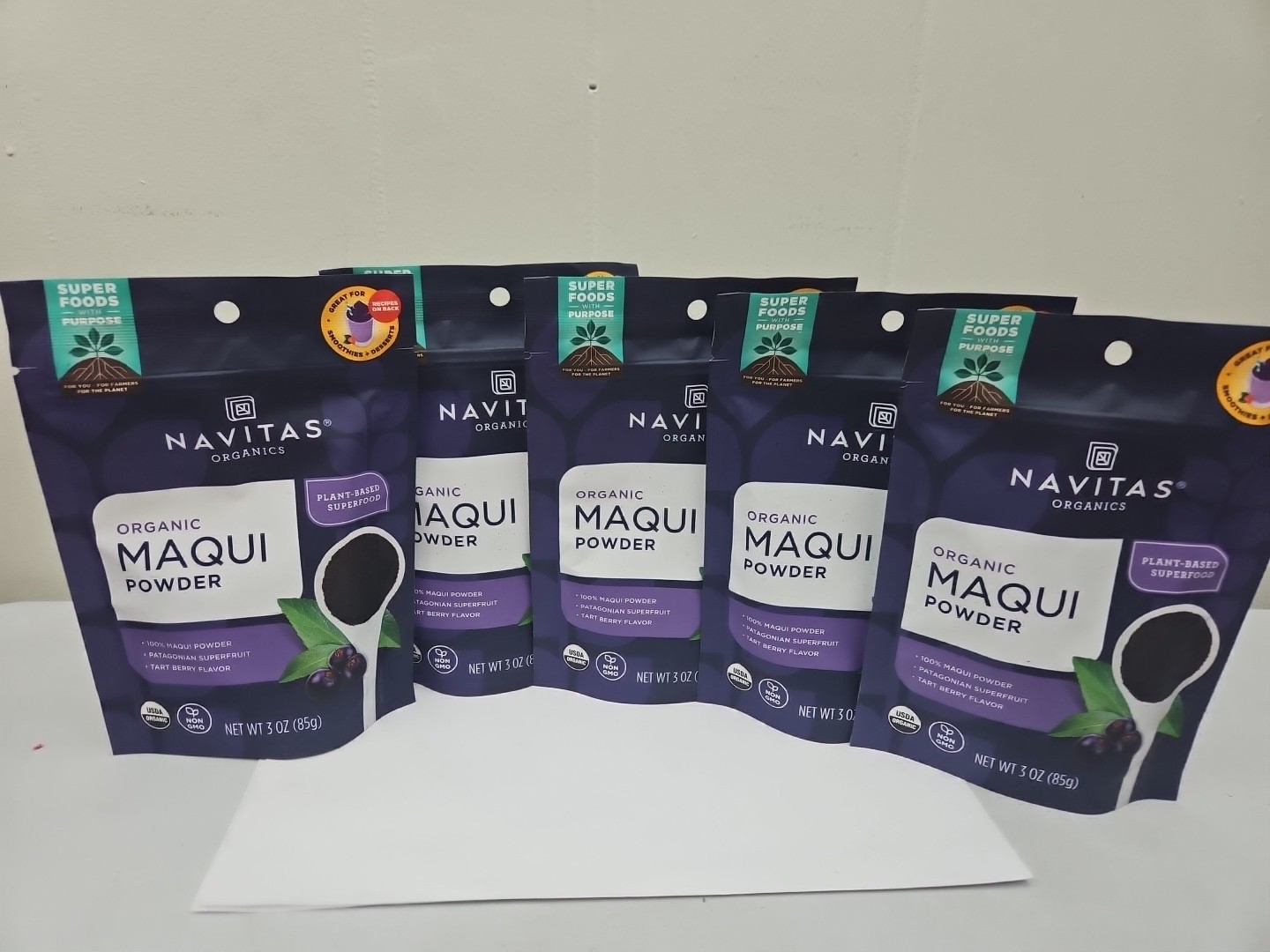 5 PKGS Navitas Organics Organic Maqui Powder 3 oz Each Pkg 6/2026 (B1)