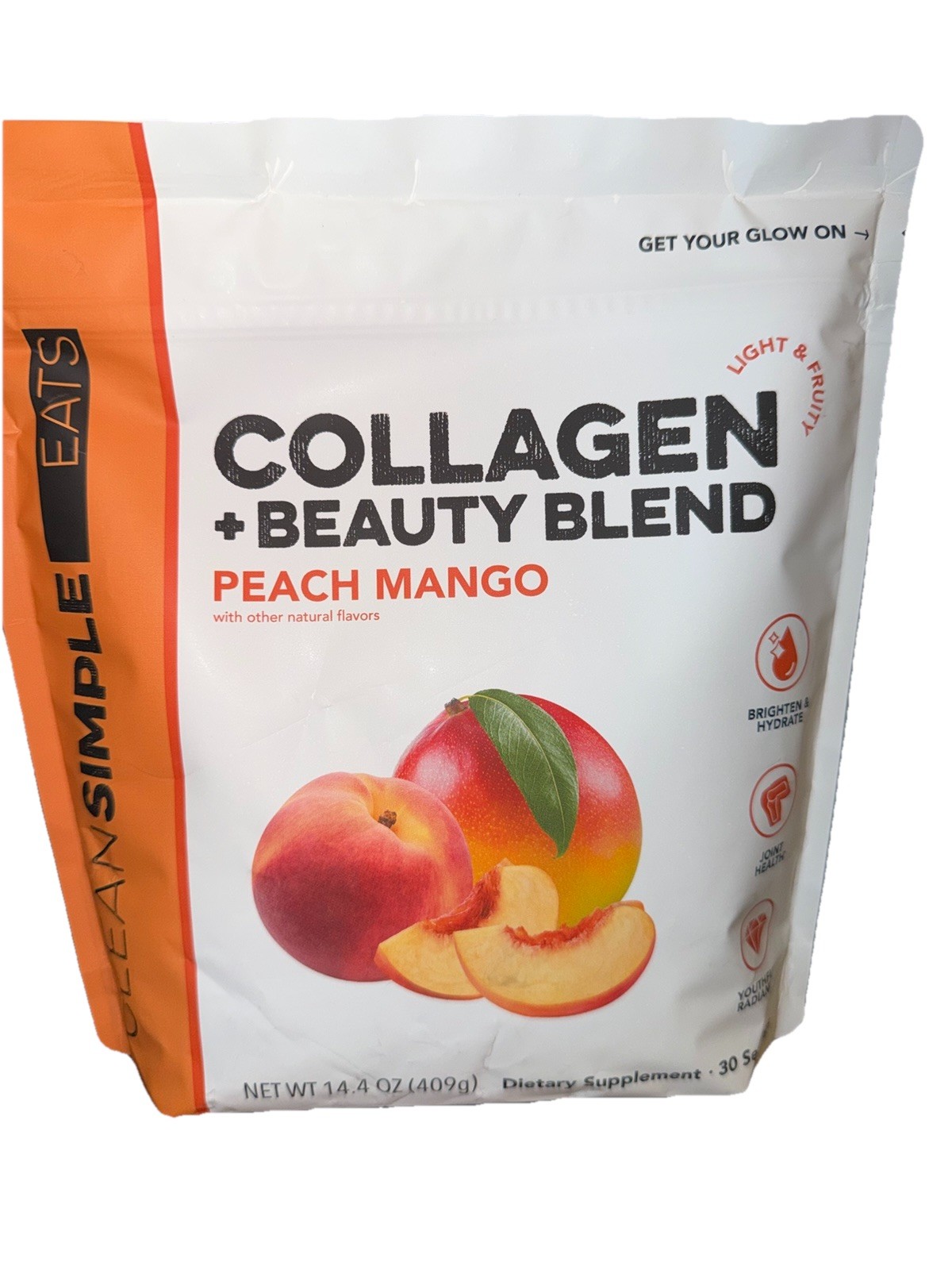 Clean Simple Eats Collagen + Beauty Blend, Peach Mango, 30 Servings Joint Health