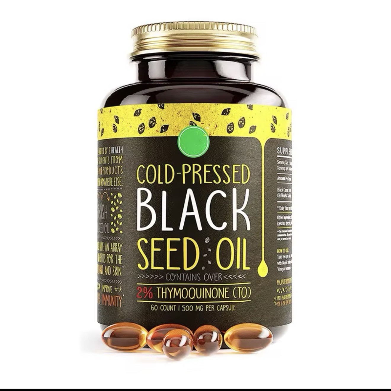 eshfield Cold Pressed Black Seed Oil 500mg 60 Softgels 2% Thymoquinone