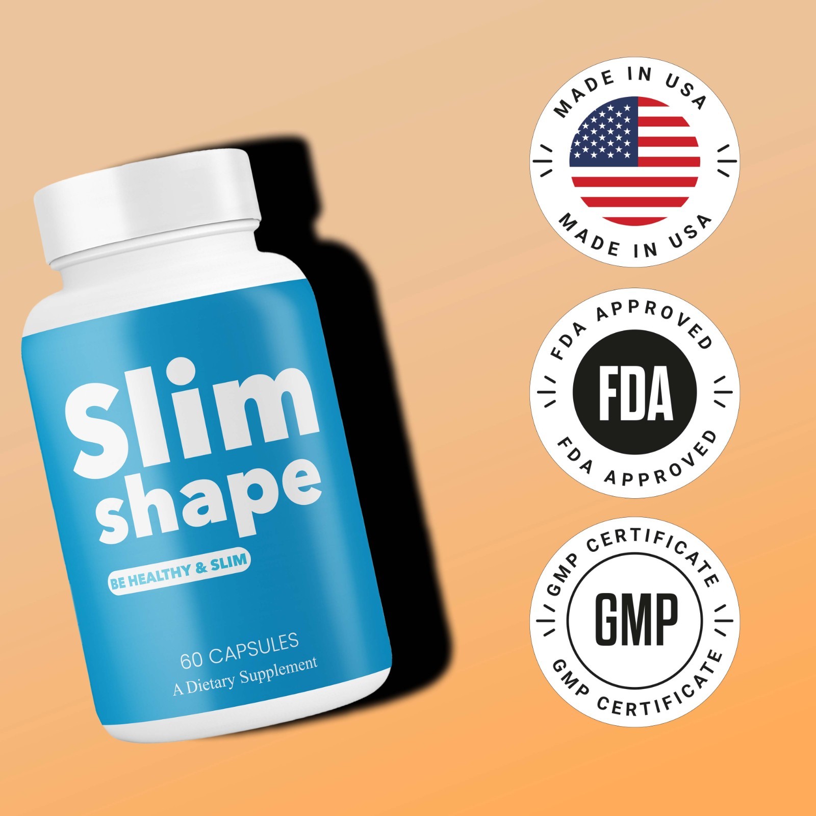 (6 Pack) Slim Shape Pills for Weight Loss, Advanced SlimShape Fat Burner Formula