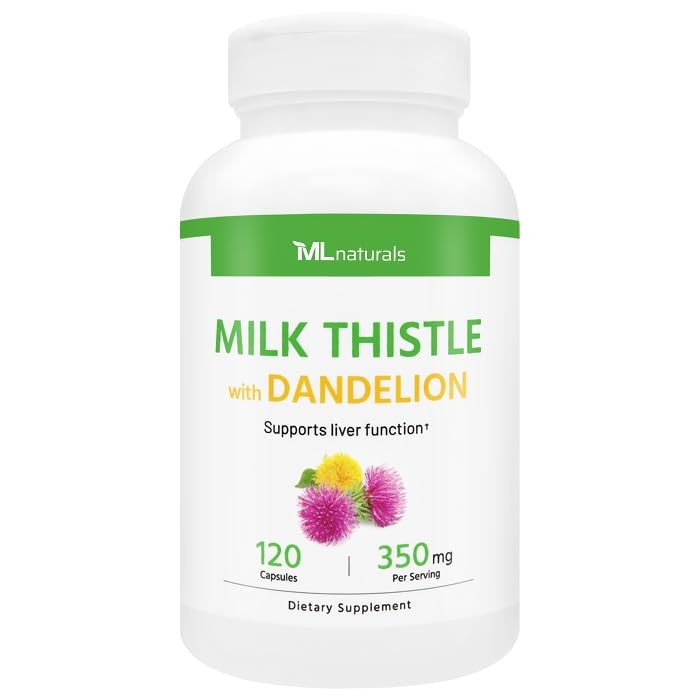ML Naturals Milk Thistle & Dandelion Extract – 250mg 120 Count (Pack of 1)