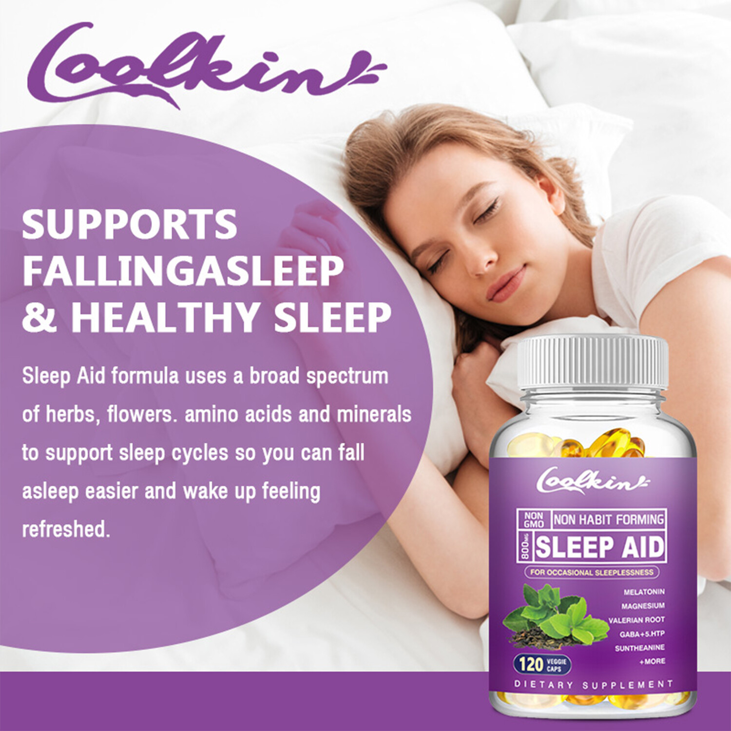 Sleep Aid – 5-HTP,Melatonin-Improve Sleep Quality, For Anxiety,Stress,Relaxation