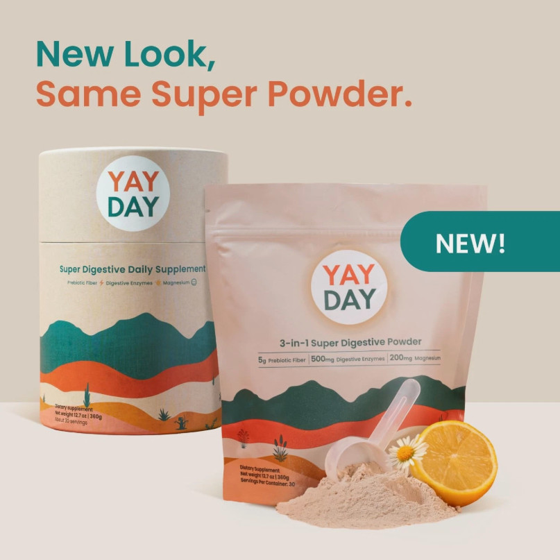 YayDay Nighttime Prebiotic Fiber Powder with Digestive Enzymes Magnesium Gly…
