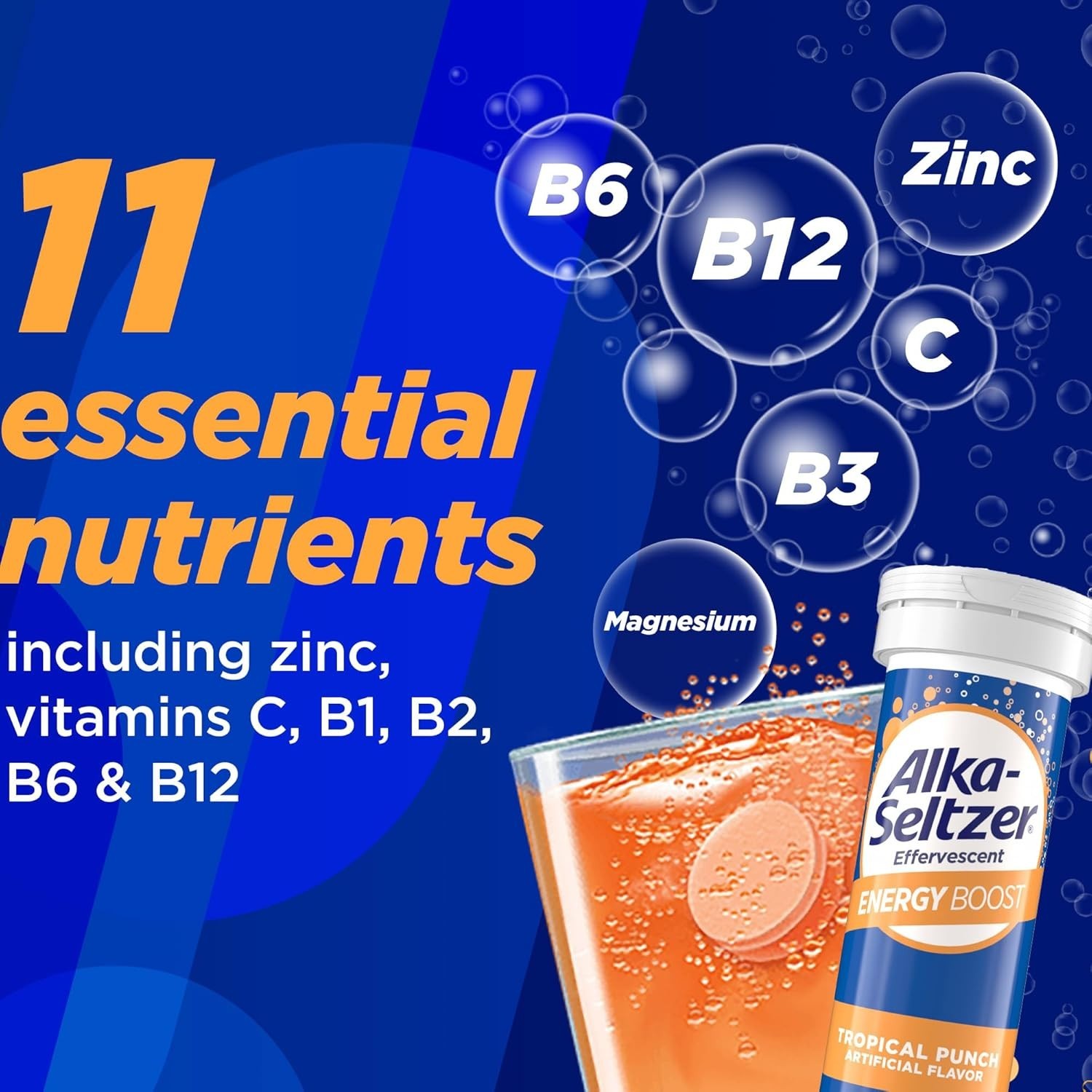 10ct Energy Boost Tablets – Refreshing Tropical Punch with Caffeine & Guarana