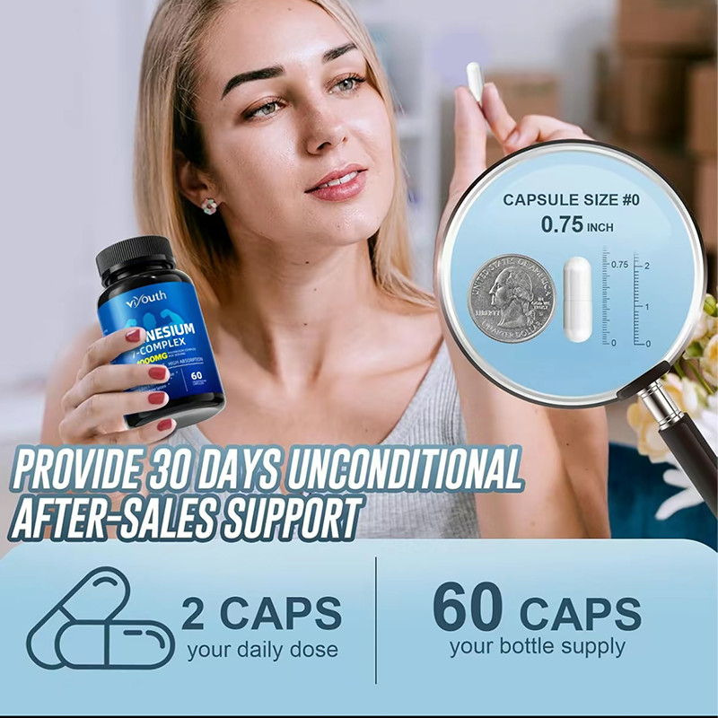“1-3 Pack, 7 Complex 60 Magnesium Supports Sleep & Bone Health, Viyouth Capsules