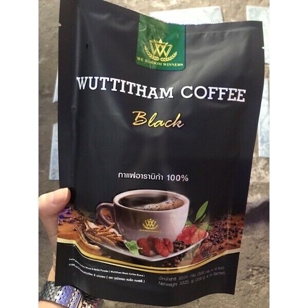 10x Wuttitham Instant Black Coffee 32In1 Health Young Man Unisex Healthy Care