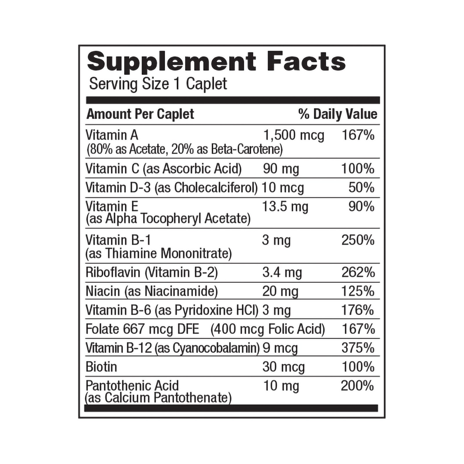 Geri-Care Multivitamin Tablet 601-01-GCP 1 Count 100 per Bottle